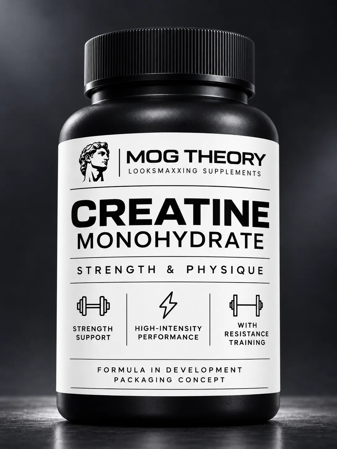 Creatine Monohydrate packaging concept — strength & physique